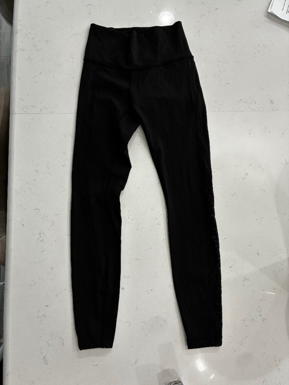 Lululemon leggings size 6, black with lace